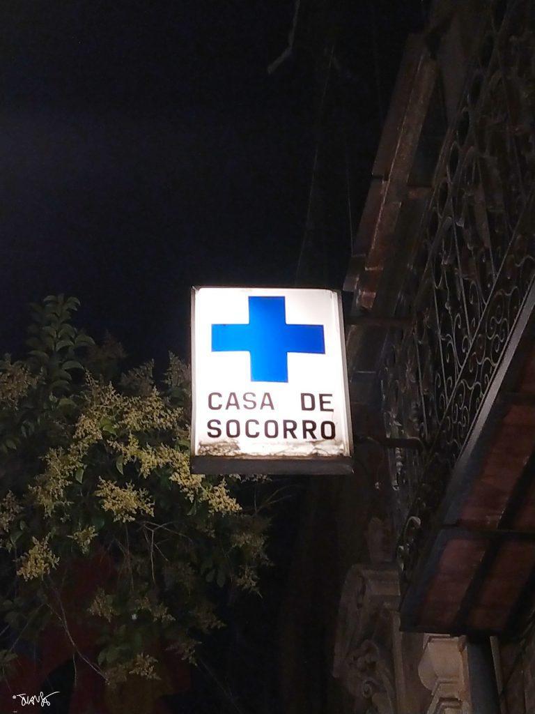 Caertel luminoso Casa de Socorro en Alcalá de Henares, Madrid. Spain