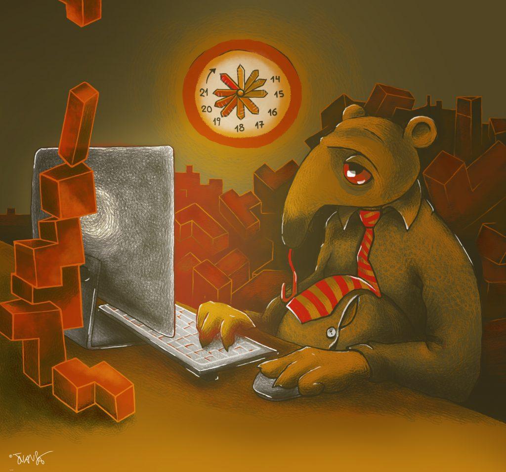 Repetitive task illustration - Juan San Sebastián. 2021 © Lean Automation UK